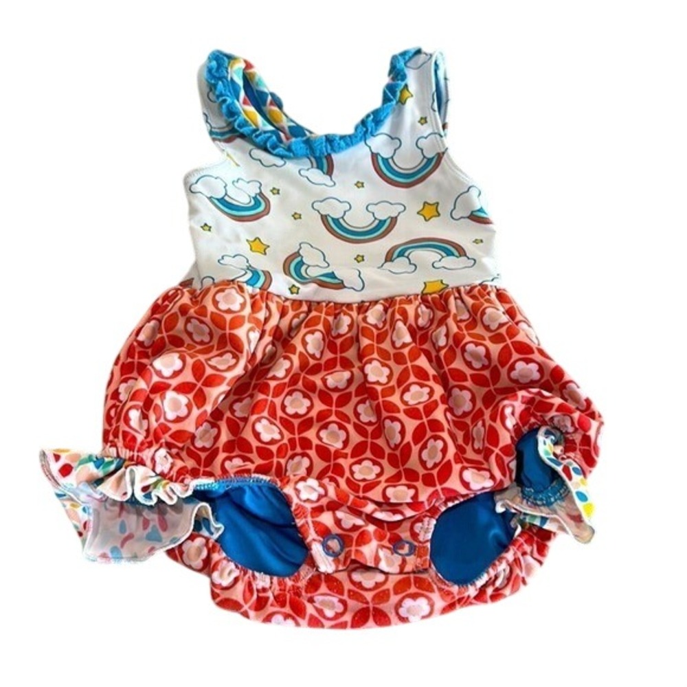 Wild Flowers Baby‎ Girl Rainbow Cloud Swimsuit with Ruffles Size 2